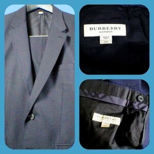 Burberry London Navy/Dark Blue 100% Wool men's Suit